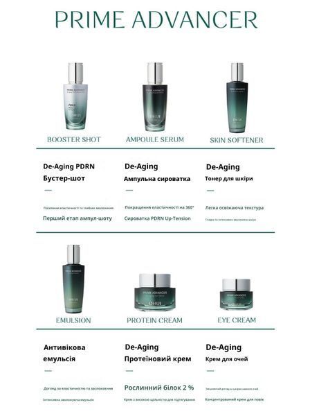 OHUI Prime Advancer Special 4 pcs Set with cushion &mdash; premium anti-aging skincare set