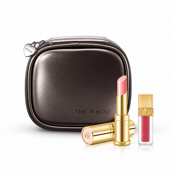 The Whoo Gongjinhyang Mi Glow Lip Balm Pink Special Set &mdash; набор бальзама для губ с мини-помадой и косметичкой WHOO-LB-SET фото
